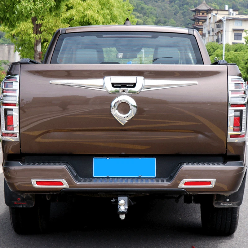 For Great Wall Poer GMW Cannon Comercial Car Matte Black Front Rear Logo Cover Greatwall Poa Matte Black Tail Lamps Cover