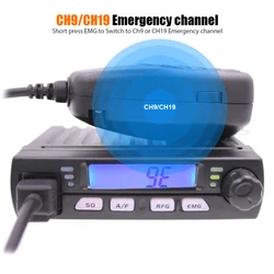 ANYSECU CB-40M AM/FM Mini Mobie CB Radio 8W 26MHz 27MHz 10 Meter Amateur Mobile Radio Citizen Band Radio