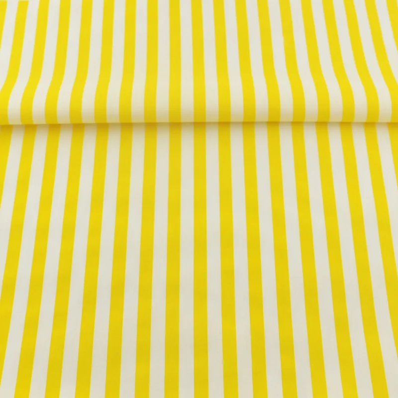 Cotton Fabric Meter Dress Material Sewing Yellow And White Strips Designs Scrapbooking Twill Telas De Algodon Para Patchwork