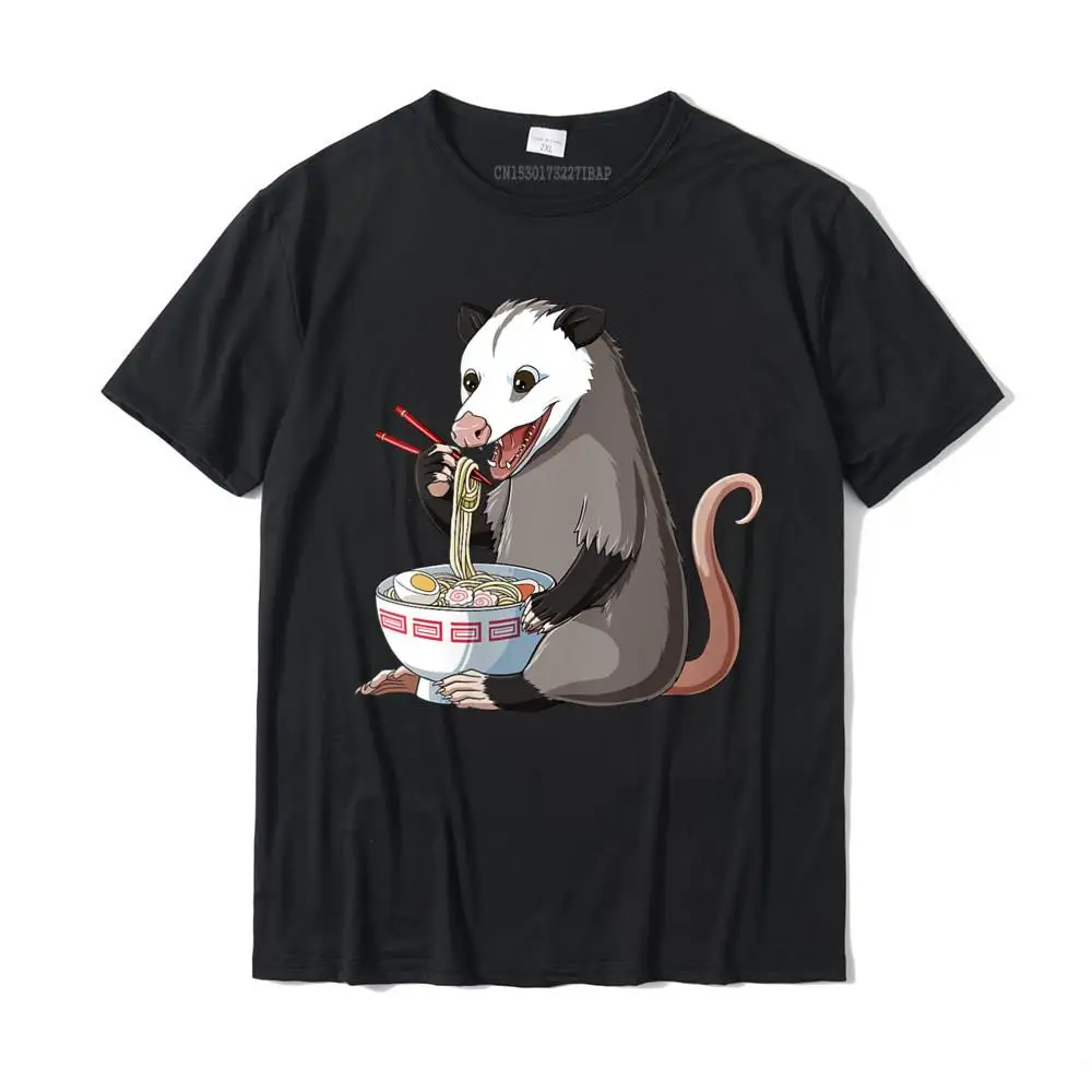 T-Shirt col rond pour homme, confortable et humoristique, Kawaii, Ramen Opossum, japonais