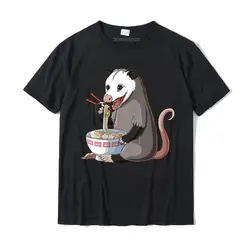 Camiseta divertida japonesa Kawaii Ramen Opossum de cuello redondo para hombre, Camisetas estampadas, camisetas cómodas de algodón