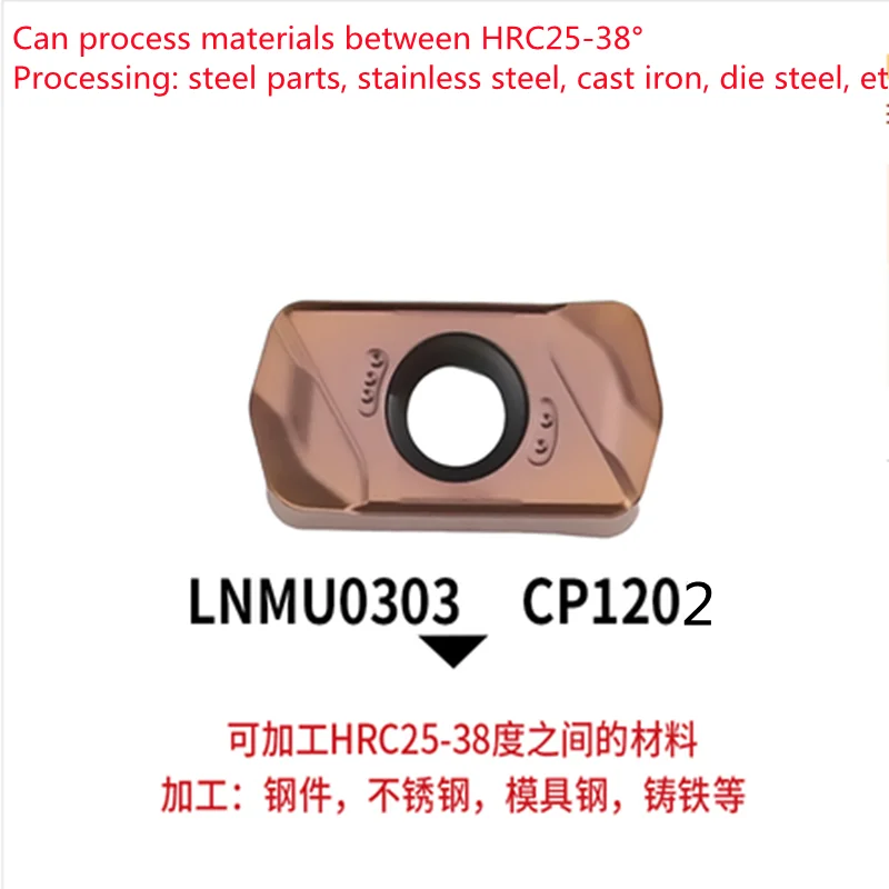 10 Chiếc Chất Lượng Cao LNMU0303ZER-MJ LOGU030310ER Xay Lắp Độ Cứng Cao Tắt Dần Cắt Hạt Nhanh Thức Ăn CNC Lắp LNMU0303