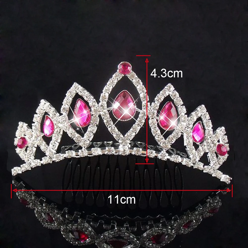 Principessa Corona per le Ragazze Del Partito Da Sposa Corona Tiara Diadema di Cristallo Floreale di Cerimonia Nuziale Accessori Per Capelli Da