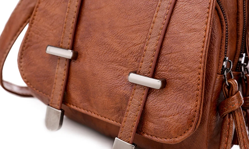 Multifunktionale Weiche PU Leder Kleine Schulter Tasche Für Frauen Vintage Mode Umhängetasche Weibliche Geldbörse Handy Handtasche – Detail 26
