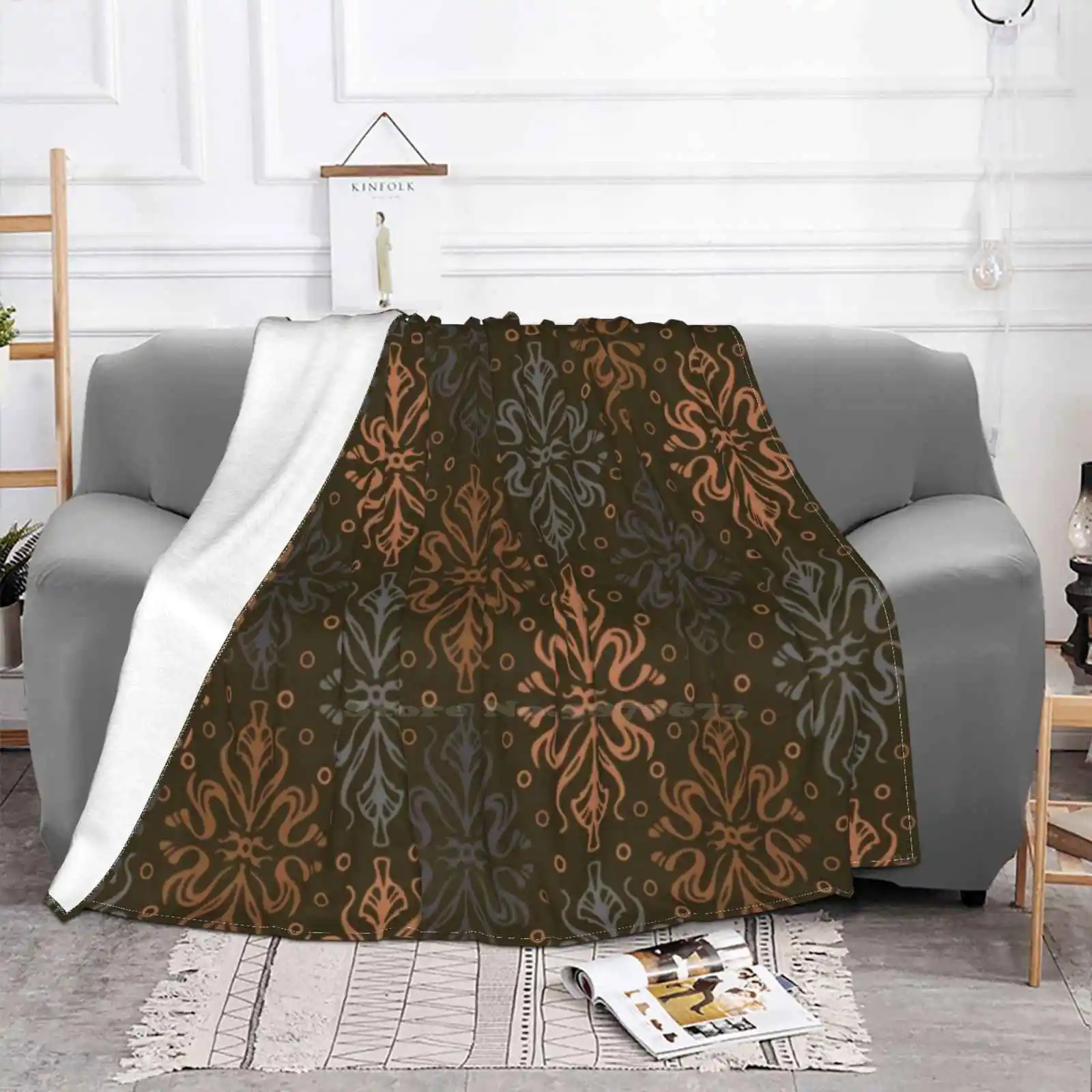 Luxury Vintage Pattern 8 New Selling Custom Print Flannel Soft Blanket 2D Luxury Pattern Lines Nature Vintage Must Have Perfect