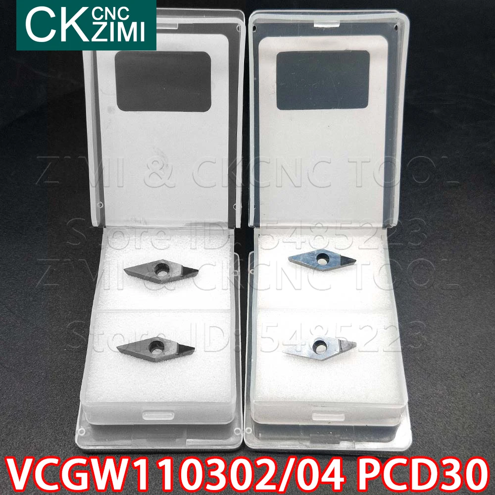 VCGT VCGW110302 PCD30 VCGW110304 PCD30 PCD الماس إدراج CNC الخارجية تحول إدراج حامل مخرطة أداة VCGW ل النحاس الألومنيوم