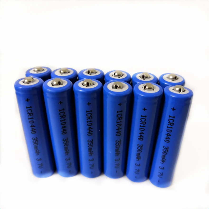 High quality capacity 3.7v 10440 rechargeable lithium battery suitable for flashlight toys 350mAh AAA rechargeable battery