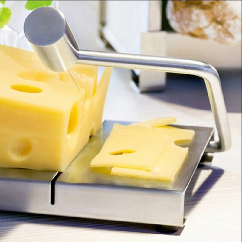 Stainless Steel Cheese Slicer Tofu Foie Gras Cutter Butter Cutting Board With Replacement Cutting Wire Kitchen Tools