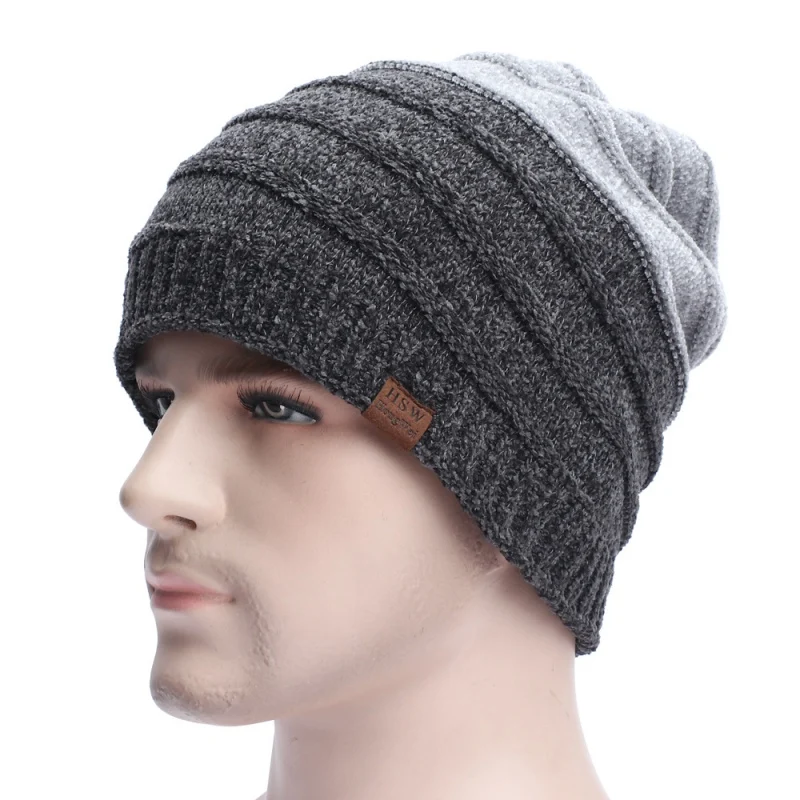 Knitted Beanie Men's Hat Winter Men Skullies Beanies Warm Casual Crochet Beanie Hat Baggy Cap Cheap Newest