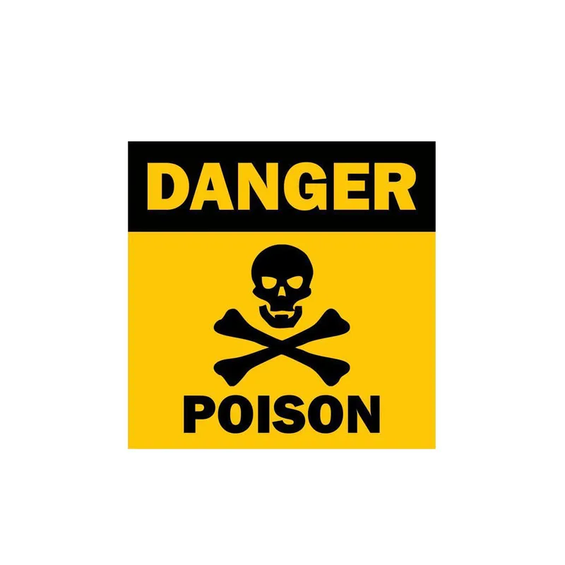 

Hot Warning Car Sticker Skull Poison Danger KK Vinyl Car Styling Laptop Accessories PVC 12cm*12cm