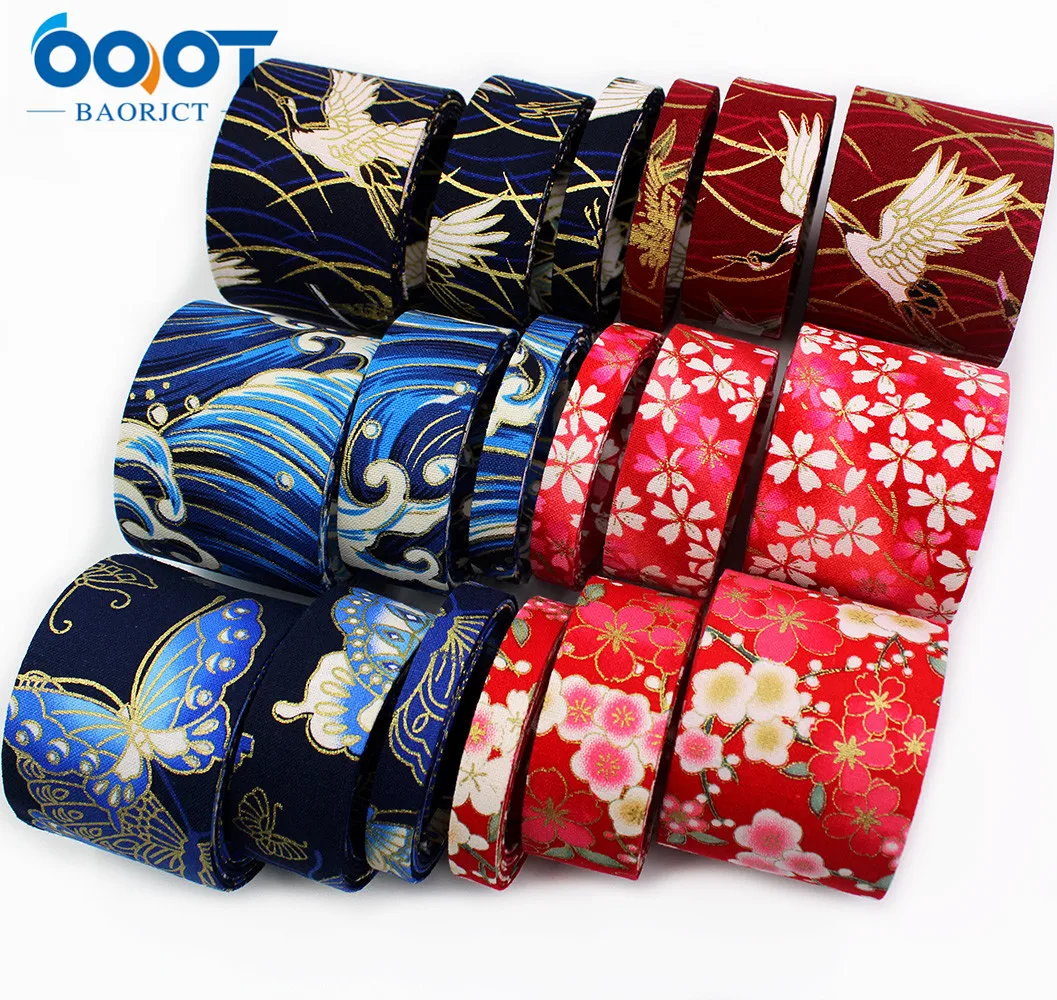 Double-Sided Japanese Style Plaid Fabric Webbing 5Yards Bow Cap DIY Clothing Accessories Party Gift Packaging L-201126-1386