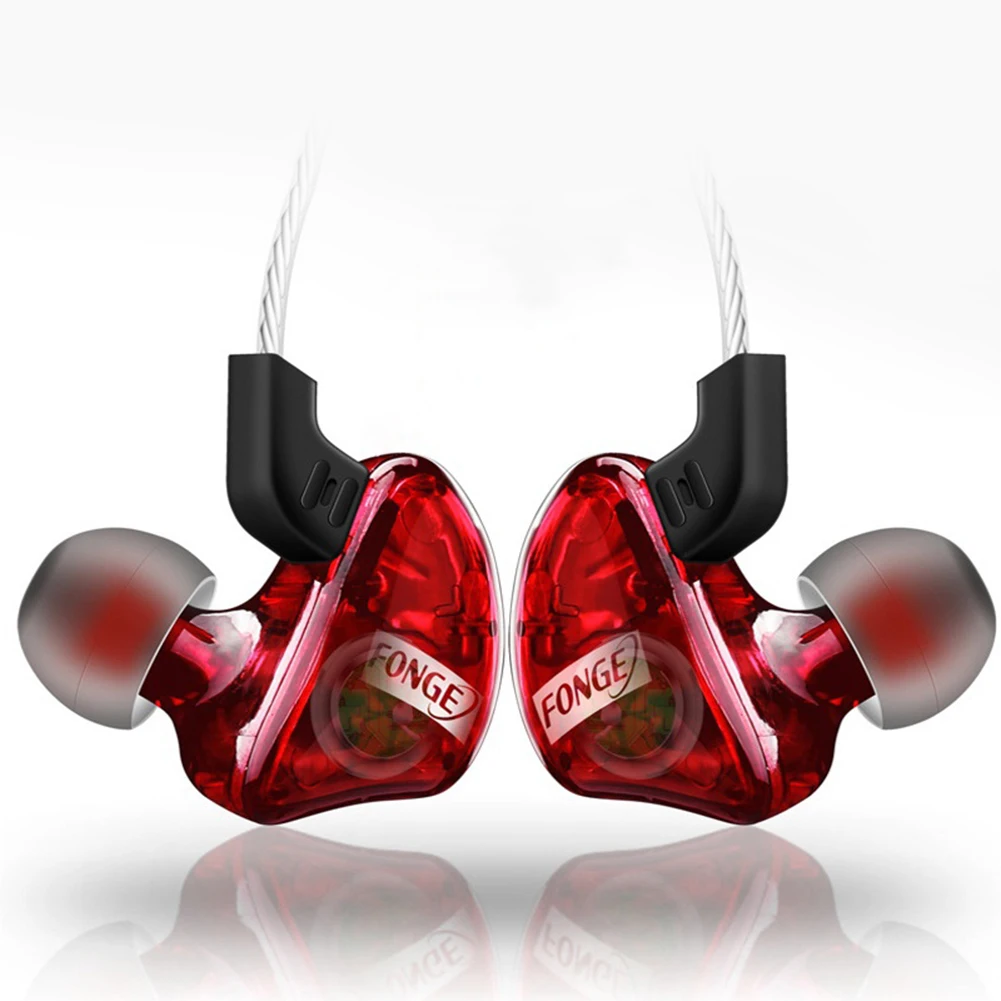 Portable 3 5mm Fonge T01 Transparent In Ear Earphone Subwoofer Stereo Bass Earbuds Earphone With Mic for iPhone