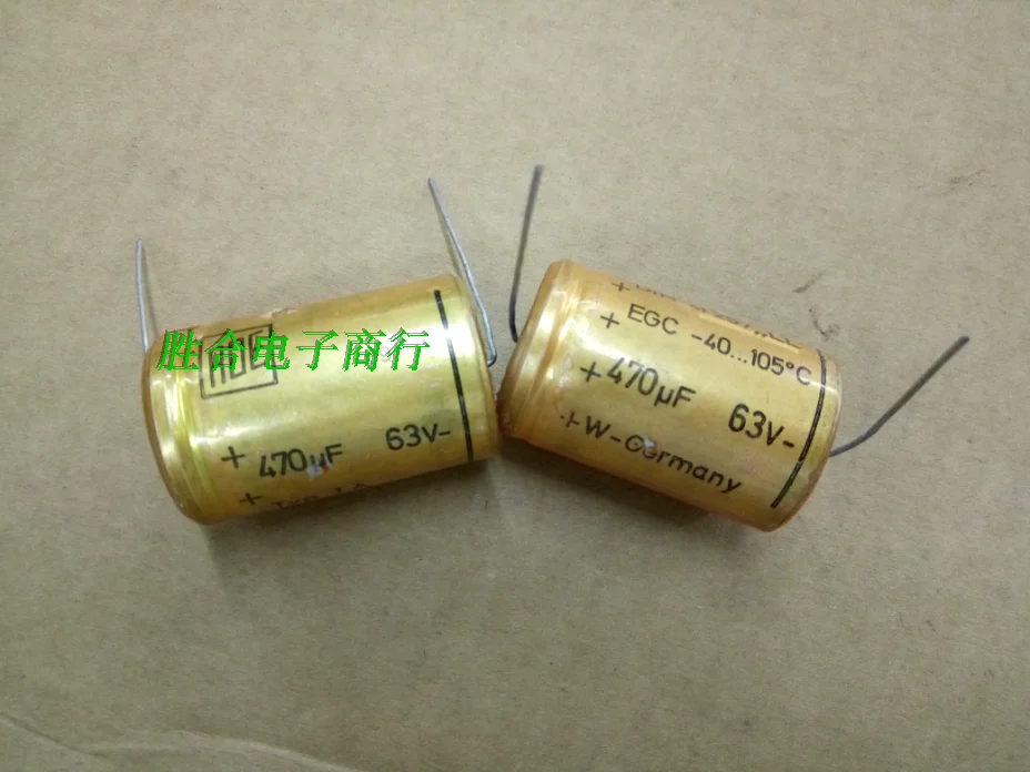 1pcs/1lot ROE capacitor 40V 63V470UF gold bullet 470UF 63V original brand new German axial horizontal fever electrolysis