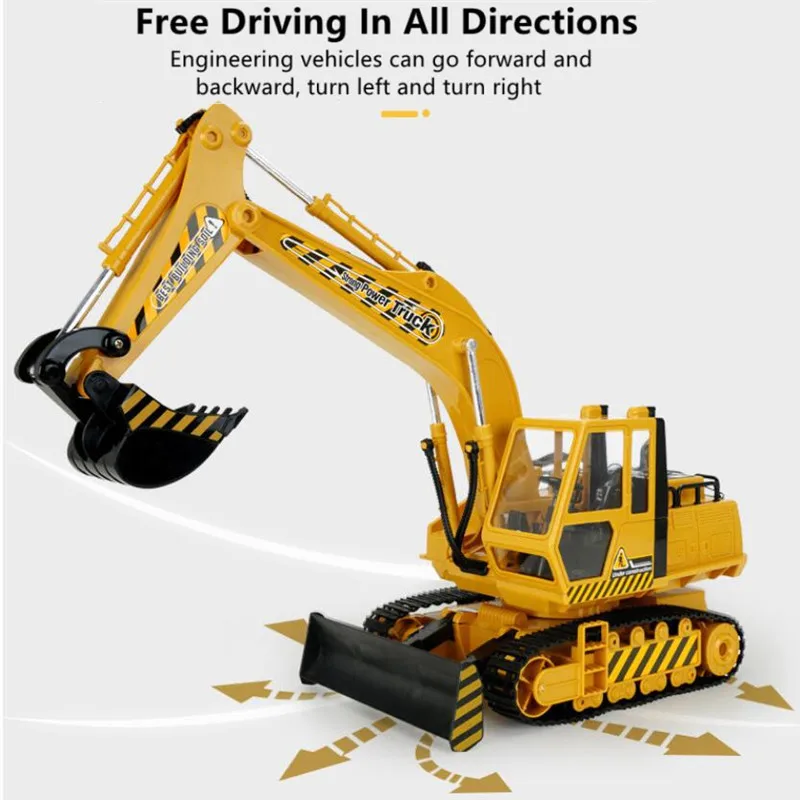 Simulation Sound Fernbedienung Bagger 680-Grad-Drehung Arbeitstisch FreeArms Extension Automatische Präsentation RC Truck Spielzeug