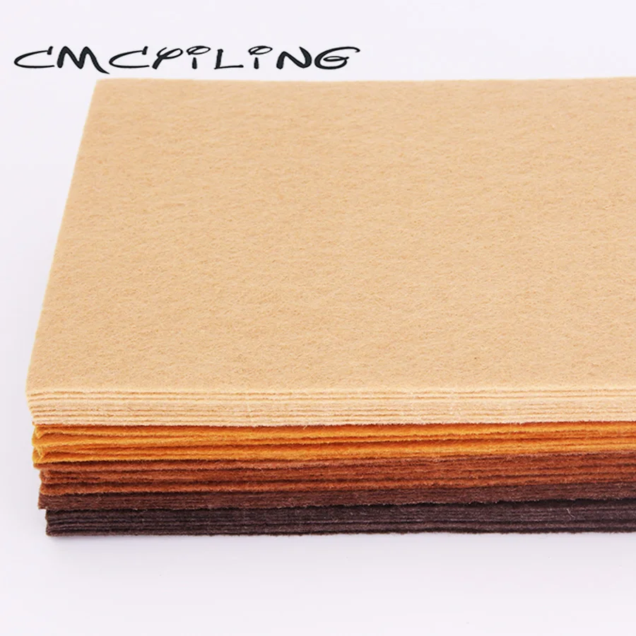 CMCYILING Brown feltro 1 MM spessore panno in poliestere per fai da te cucito artigianato Scrapbook, fogli non tessuti 40 pz/lotto 10CMX15CM