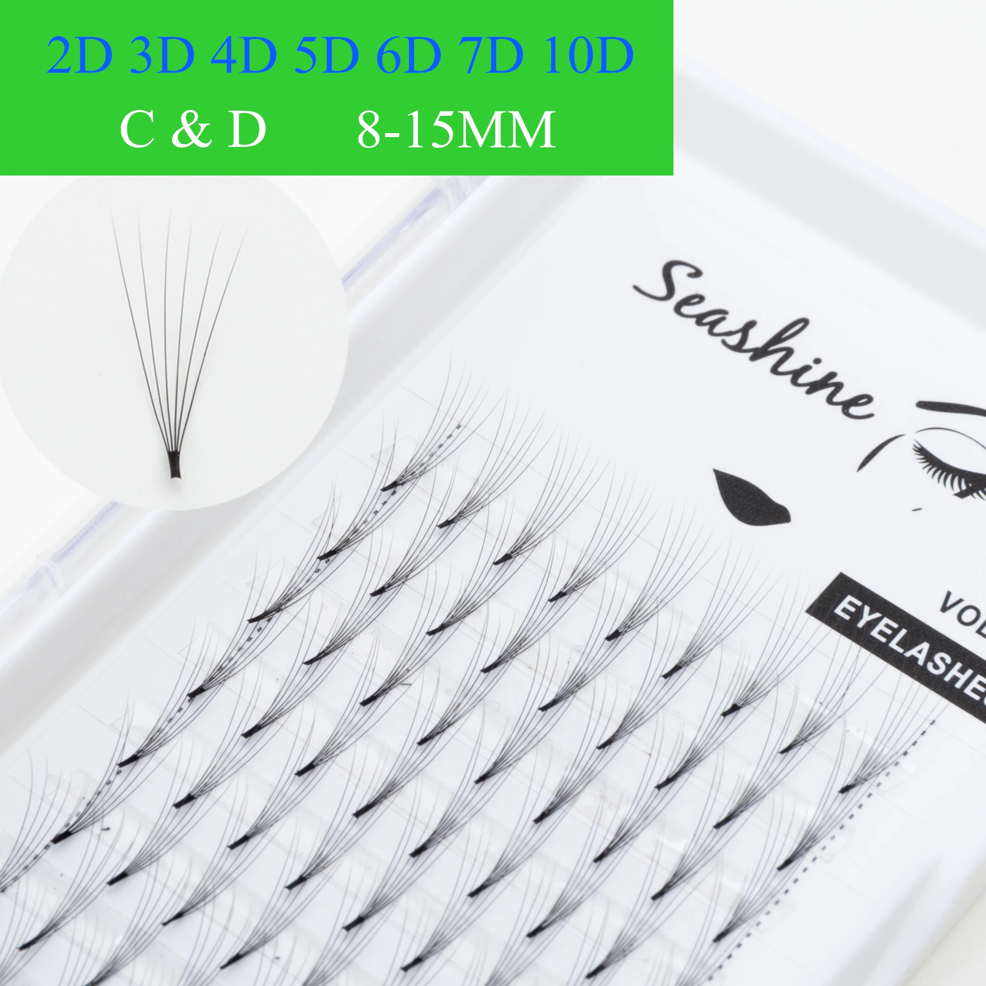 

Seashine Middle Tape 2D 3D 4D 5D 6D Pre Made Russian Volume Fan Eyelash Extension Premade Fans Cilios Lashes Extension