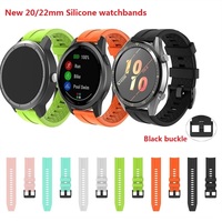 22mm Silicone Wrist Strap For Garmin Vivoactive 4 Sport Bracelet For OnePlus Watch 46mm Zepp Z Black buckle Smart Watch Band