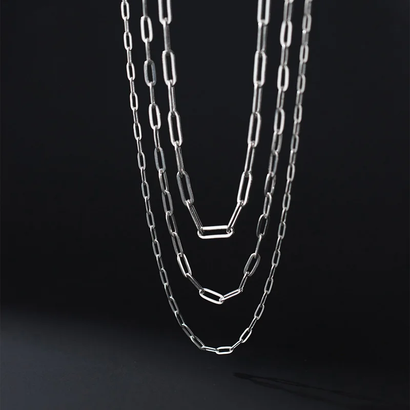 10cm 100% 925 Sterling Silver Necklace Bracelets Tail Chains 2.3/3.1/3.6mm S925 Silver Extension Chains DIY Jewelry Accessories