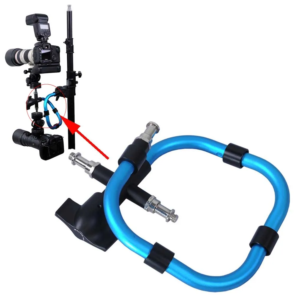 

Blue Support Arm Camera Holder Flash Bracket for Manfrotto MA050A Snake Arm Tripod Panning Ball Head Light Stand - Load 3-5kg