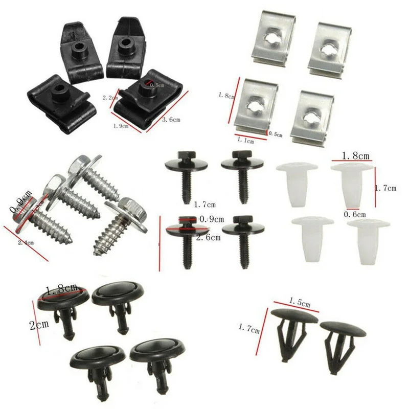 

40pcs Car Tuning Engine Undertray Cover Clips Bottom Shield Guard Screws POM Plastics Metal for Toyota Gadget Car Accessories