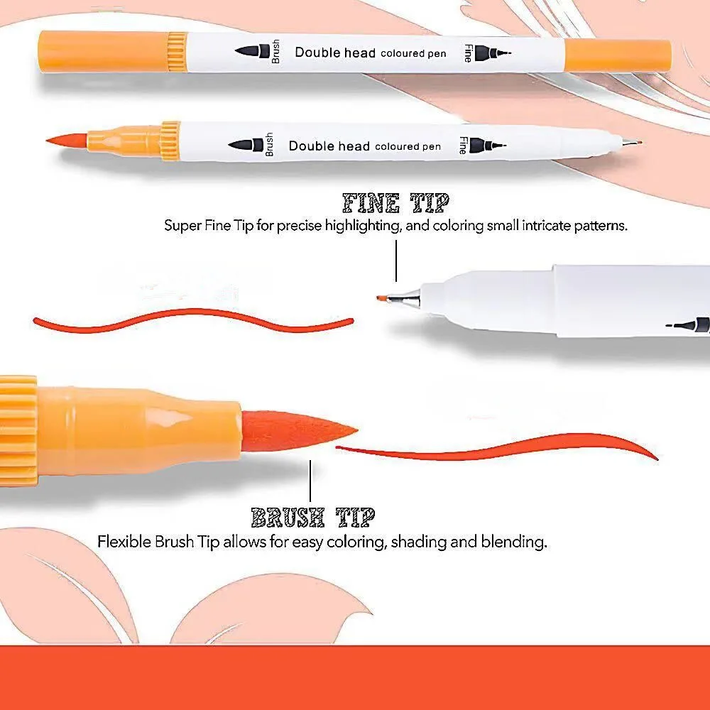 Pinselstift mit zwei Spitzen, feine Linie, farbige Markierungsstifte, waschbare, wasserlösliche Aquarellstifte zum Zeichnen, Malen, Kunstbedarf – Detail 7
