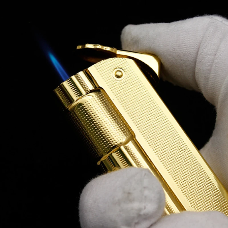 

Retro Turbo Jet Lighter Compact Butane Torch Metal Cigarette Lighters 1300 C Windproof Petrol Old Gas Lighter