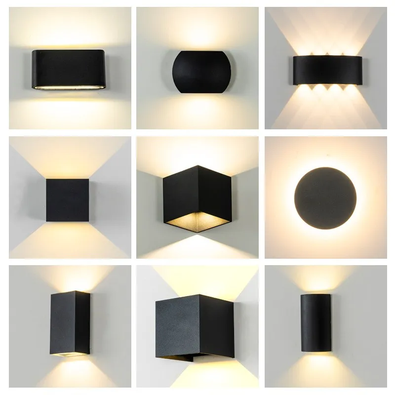 

6W 8W 10W 12W lampada LED Aluminium wall light rail project Square LED wall lamp bedside room bedroom wall decor arts