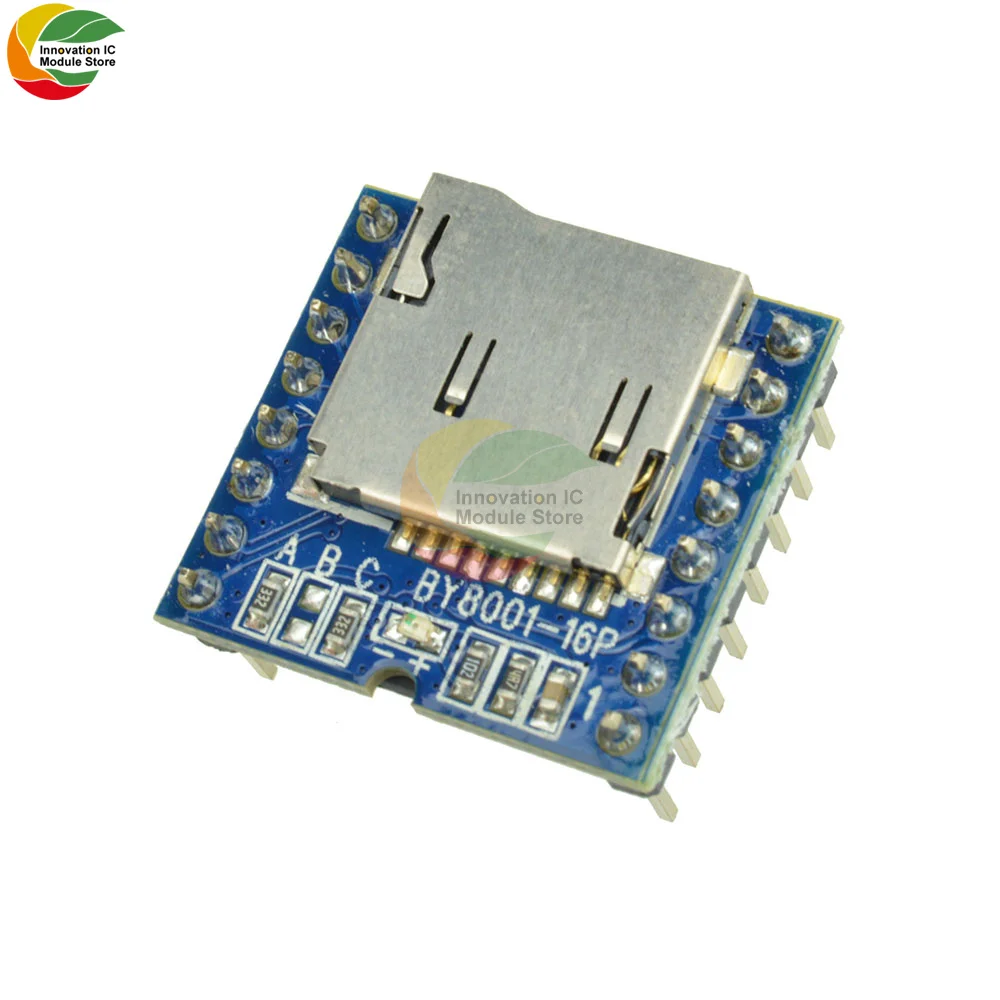 Ziqqucu BY8001-16P-MP3 Module Kit TF Memory Card U Disk PCB Board Module Board MP3 Player for Arduino Audio Module Voice Board