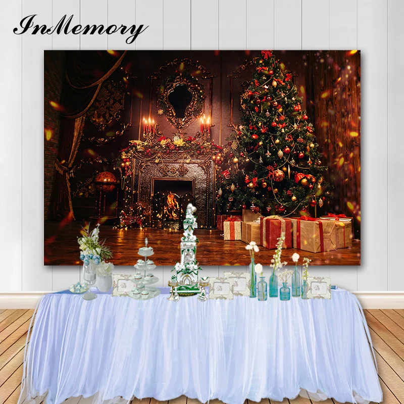 InMemory Vinyl Holiday Party Banner Christmas Backdrops Gift Sparks Christmas Photography Background Photo Studio Photophone