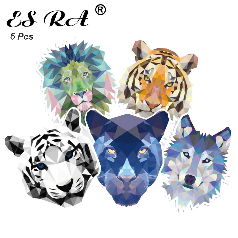 5 Pcs/Set Cool Animal Cartoon Stickers Tiger  Lion Wolf  Boys Stickers Decorate for Suitcase  Bottle Laptop 7~10CM Pegatinas