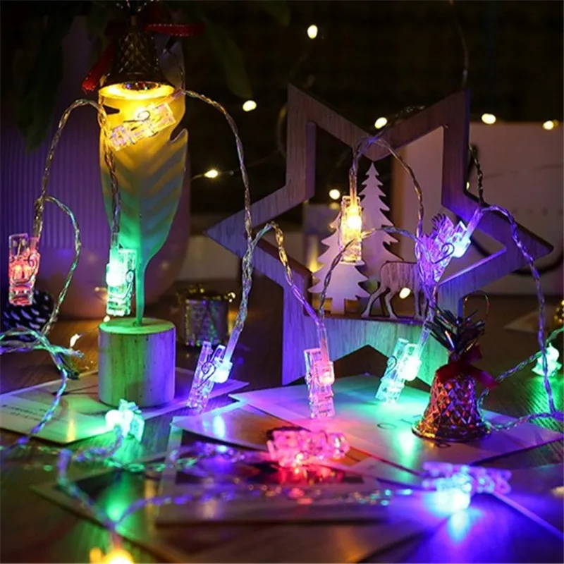 LED Clip Peg Fairy String Lights Clips For Photos Perfect Dortoir Chambre Wall Mariage Anniversaire Bar Party Décorations Noël 2023 Nouvel An 2024 Pour Noël / Mariage / Réveillon du Nouvel An / Décoration intérieure