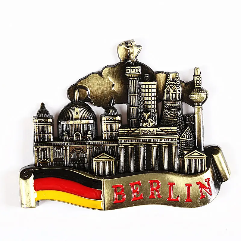 Fridge Magnet Decor Souvenir France United Kingdom Germany United States New York India Metal Magnetic Refrigerator Sticker