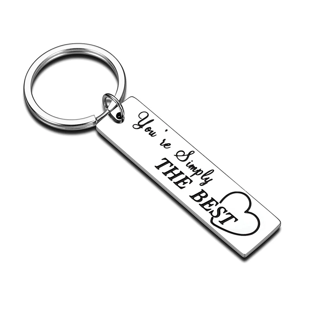 Valentines Day Gifts Stainless Steel Keychain Anniversary Birthday Christmas Gifts for Couple Keyring Youre Simply The Best DIY