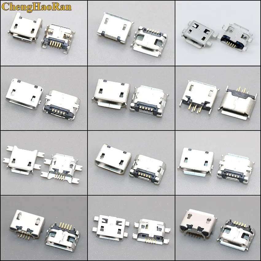 

12Modelsx2pcs=24pcs/lot SMD DIP Socket Connector 5 Pin SMT Socket Connector Micro USB Type B Female Placement