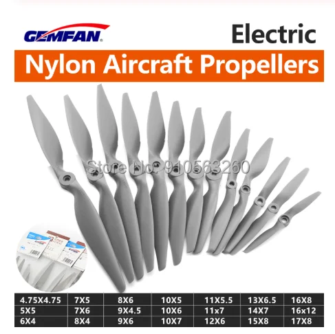 

Gemfan APC Nylon Propeller 5050 6040 7050 7060 8040 8060 9045 9060 1050 1060 1070 1155 1260 1365 1470 Prop For RC Airplane