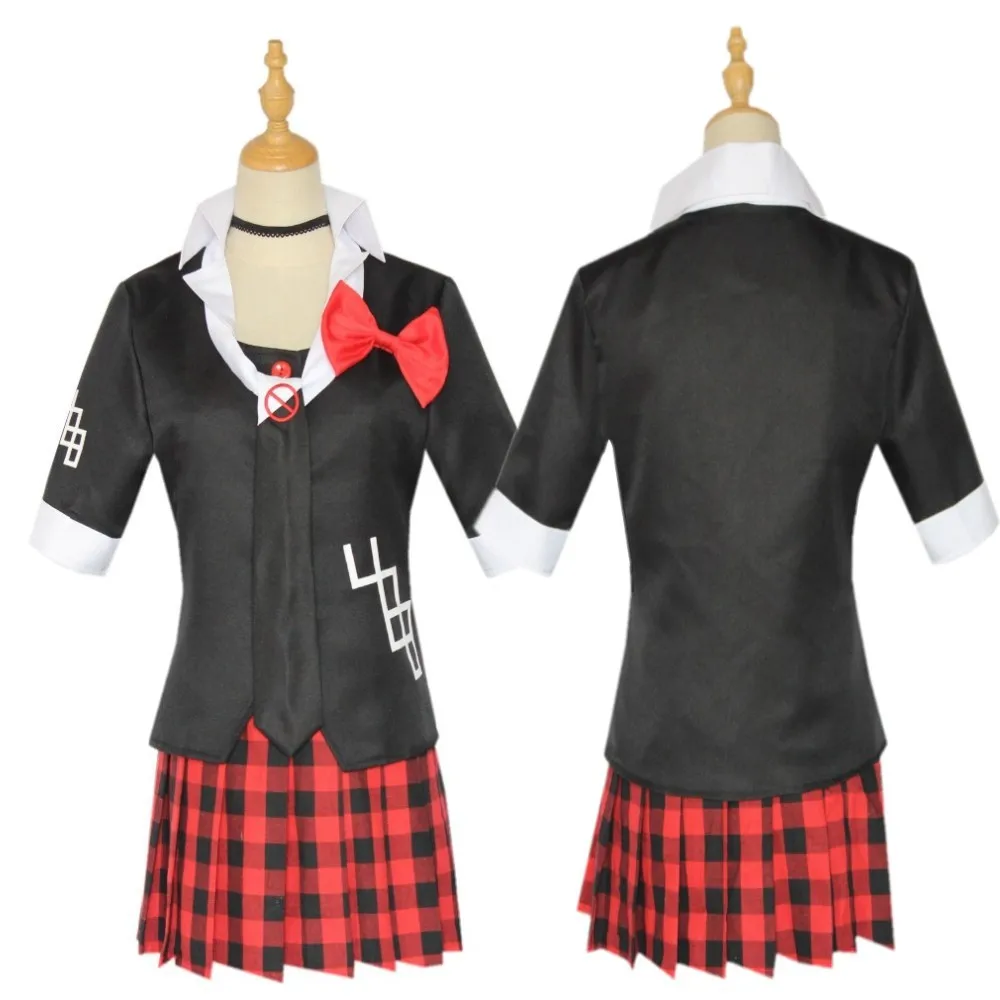 アニメdanganronpaコスプレ衣装女の子江ノ島純子ゲーム黒制服カフェ作業服ショートスカートセットコスプレアニメ女性