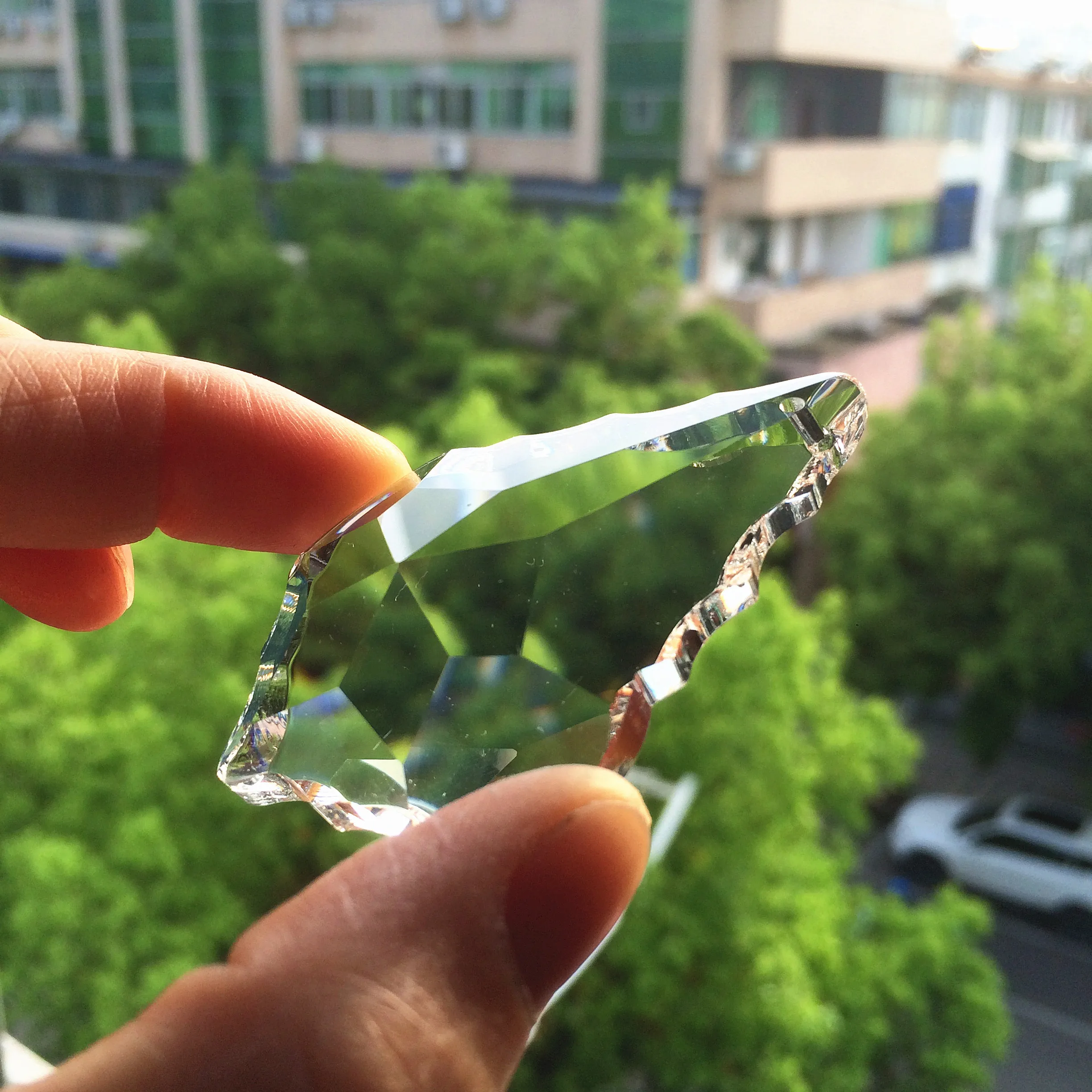 (Free Ring) Top Quality 63mm K9 Crystal Maple Leaf Clear Pendants Glass Suncatcher Making Parts Curtain Drops Home Decoration