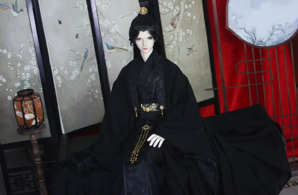 1/3 BJD Clothes Doll Accessories Chinese Ancient Costume Hanfu Samurai Black Dress for BJD/SD SD13 EID 80cm Strong Uncle C0731