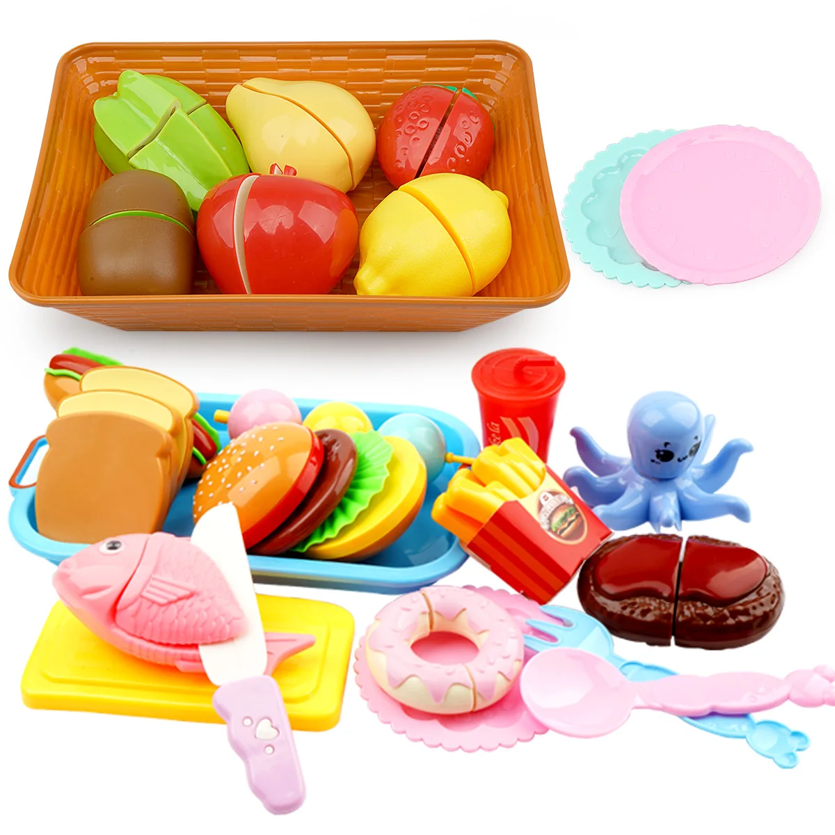 12PCS Children Play House Toy Cut Fruit Plastic Vegetables Kitchen Baby Classic Kids Toys Pretend Playset Educational Toys