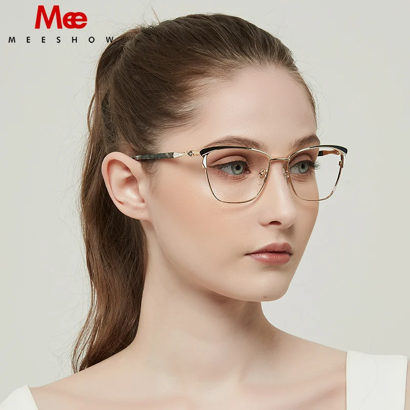 MEESHOW new Metal Glasses Frame Men women square stylish Eyeglasses Lady\'s Myopia Optical Frames Clear prescription optical 6920