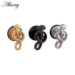 Stainless Steel Treble Clef Music Note Ball Men Women Unisex Ear Piercing stud Earrings 2pcs