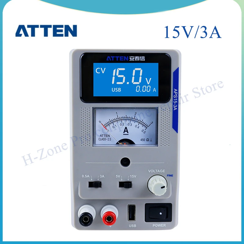 

ATTEN APS15-3A Original 15V 3A USB Digital Variable Adjustable Laboratory precision Dc Power Supply For Mobile Repair