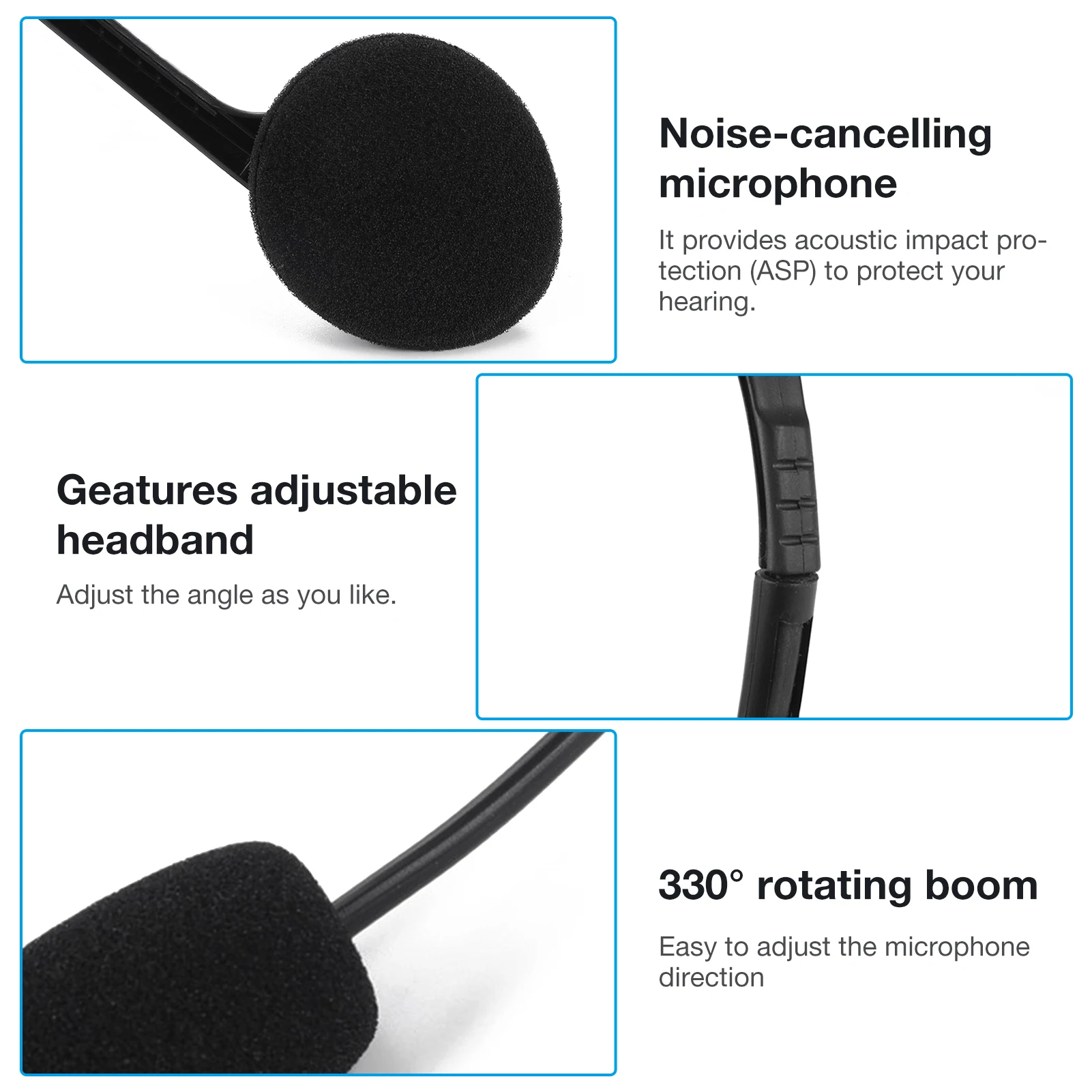 New USB Headset with Microphone for PC 3.5mm Business Headsets with Mic Mute Noise Cancelling for Call Center Headphones