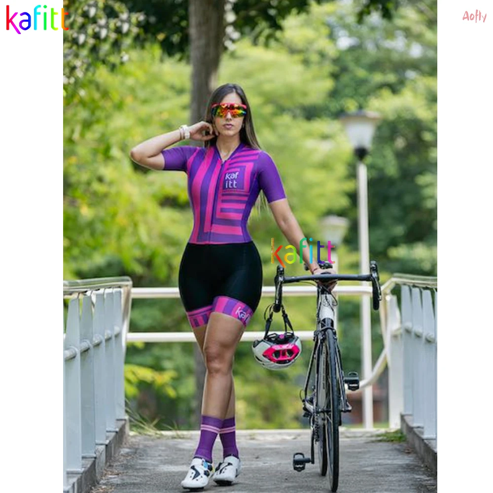 Little Kafitt Monkey kombinezony damskie odzież rowerowa profesjonalny zestaw letni z krótkim rękawem kobieta rowerzysta Triathlon Skinsuit-G