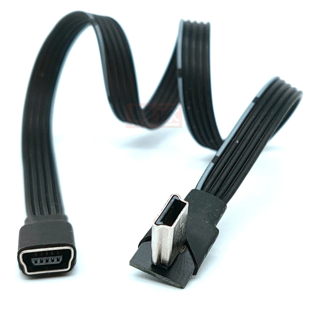 Adaptateur de câble mini USB femelle vers mini B mâle 5 broches, résistant, 90, 10cm, 50cm, 100cm, 4 angles