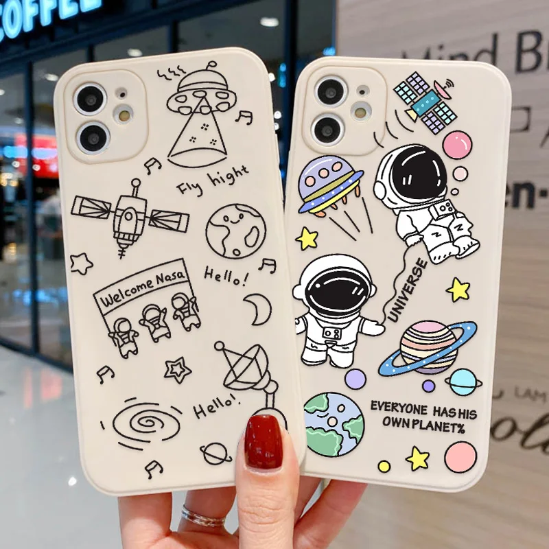 

Astronaut Phone Cases For Iphone 11 Case Iphone 13 14 Pro Max 12 7 8 XR X Xs SE 2020 6 6s Plus Mini SE 2020 14 Plus Cover Coque