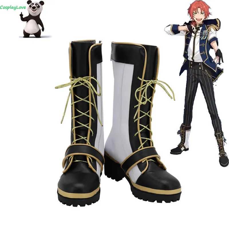 

Ensemble Stars Knights Tsukinaga Leo Black White Shoes Cosplay Long Boots Newest Custom Made For Halloween CosplayLove