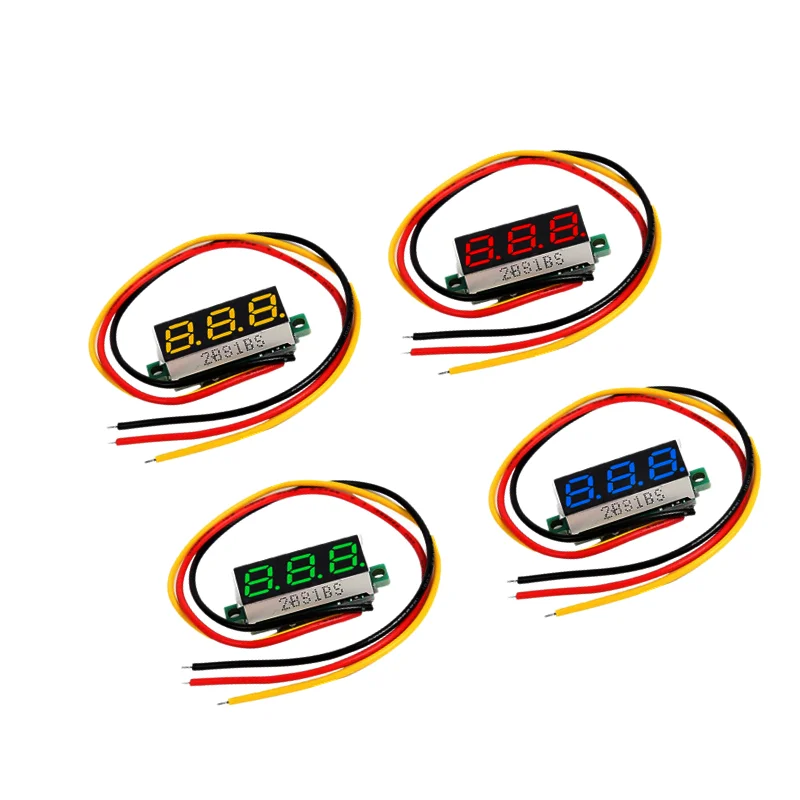 DC 0V-100V 0.28 cal LED woltomierz cyfrowy miernik napięcia wykrywacz napięcia Tester Panel samochodowy 12V 24V czerwony zielony niebieski żółty