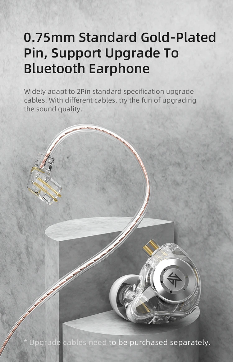 KZ EDX PRO In-Ear-Kopfhörer, dynamische Kopfhörer, HiFi-Musik, Sport-Ohrhörer, Sport-Headset mit Geräuschunterdrückung, KZ EDX PRO DQ6 ZS10PRO MT1 – Detail 8