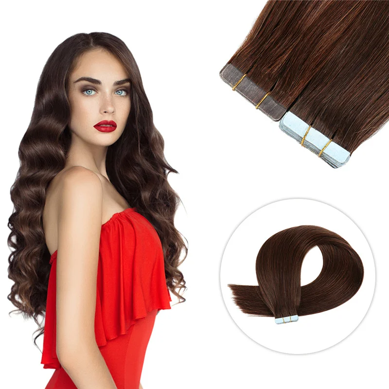 

Human Hair Extensions Real Human Hair 20P/40P Remy Straight Double Sided Tape Hair